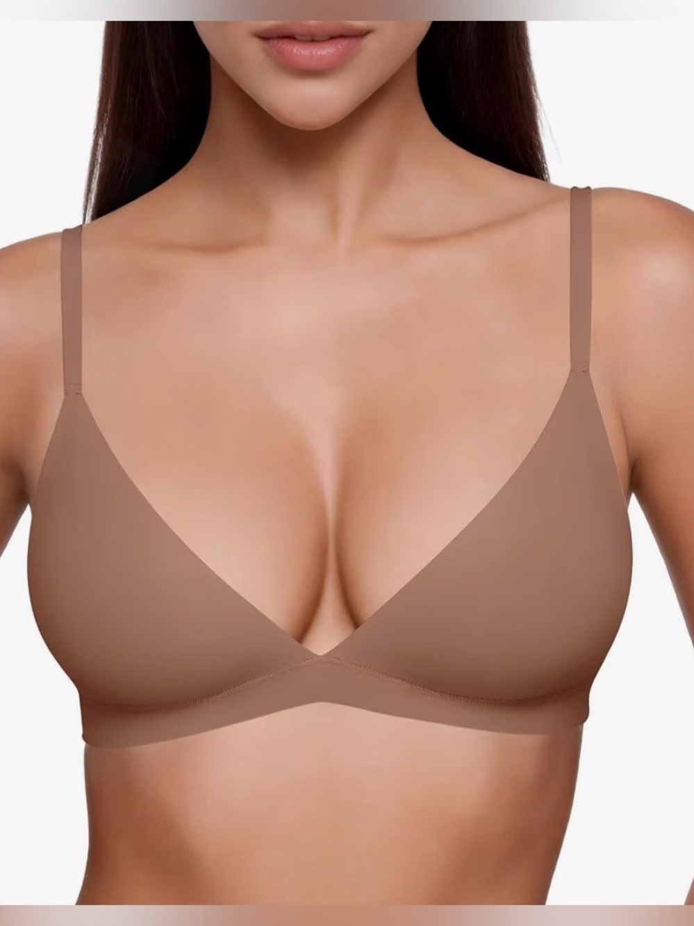 Vertvie Wireless Plunge Unlines Triangle Bralette